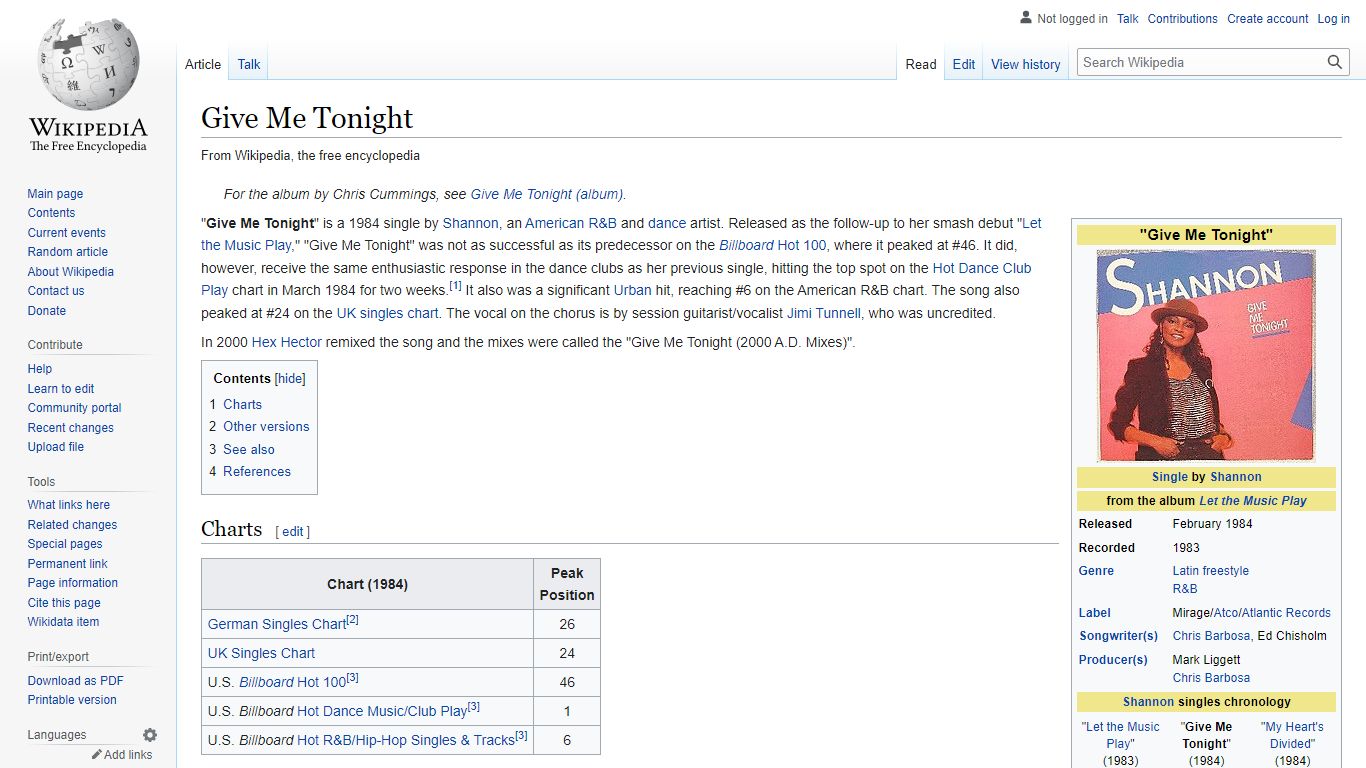 Give Me Tonight - Wikipedia